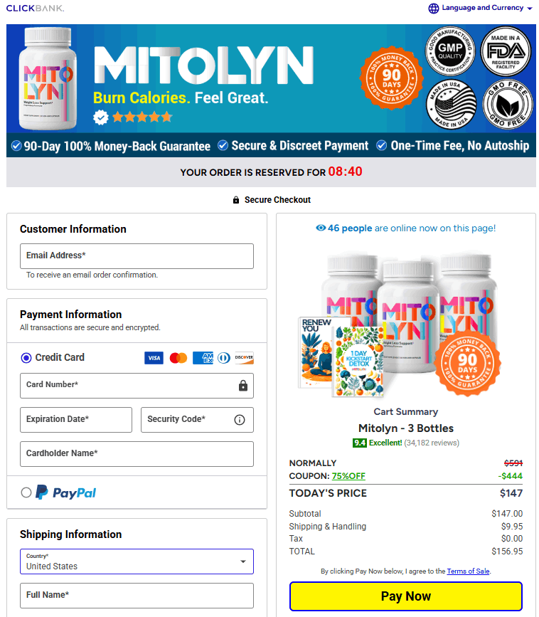 MITOLYN Checkout Page